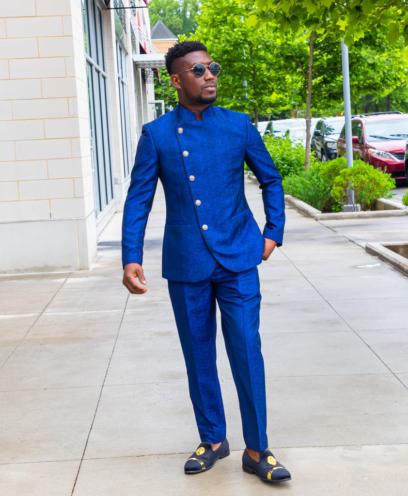 CLASSIC MEN TRADITIONAL BLUE 2-PIECE SUIT – SamEnchill Collections, two piece  suit 