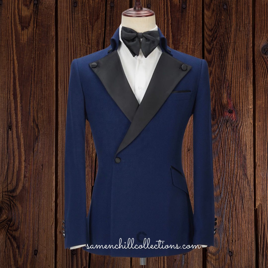 CLASSIC MEN TRADITIONAL BLUE 2-PIECE SUIT – SamEnchill Collections