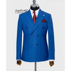 MASTERS BLUE 2-PIECE DOUBLE-BREASTED SUIT