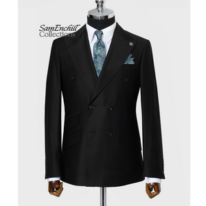 OXFORD BLACK 2-PIECE DOUBLE-BREASTED SUIT