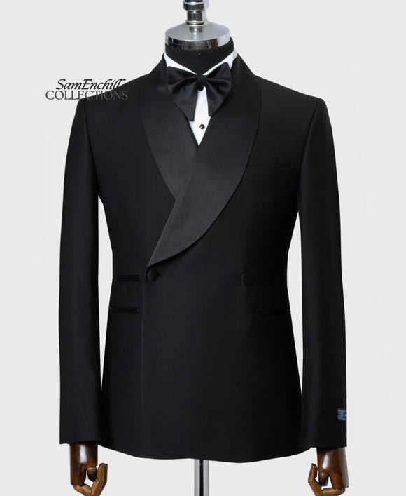 KENNY'S CUSTOM BLACK  CROSSED 2-PIECE TUXEDO