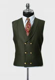 SAMENCHILL GREEN 3-PIECE SUIT-GOLD BUTTON