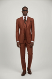 BOLDMAN BROWN THREE-PIECE SUIT