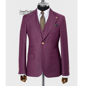 OXFORD BURGUNDY 3-PIECE SUIT