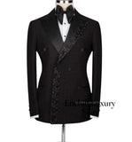 KEN’S BESPOKE BLACK CUSTOM MADE TWO PIECE DOUBLE- BREASTED TUX