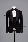 GROOM'S ELITE BLACK VELVET TUXEDO