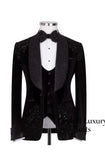 GROOM'S ELITE BLACK VELVET TUXEDO