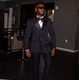 KEN’S BESPOKE BLACK CUSTOM MADE TWO PIECE DOUBLE- BREASTED TUX