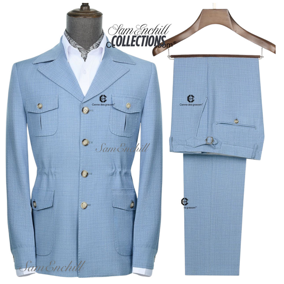 SAFARI SKY-BLUE  TWO-PIECE SUIT