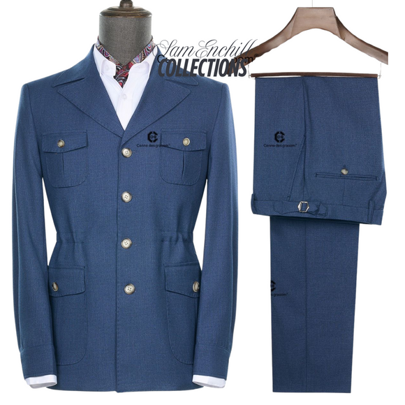 SAFARI BLUE TWO-PIECE SUIT
