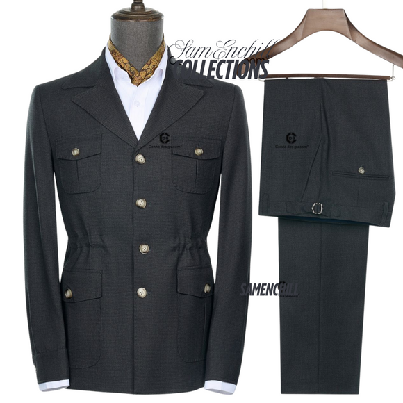 SAFARI BLACK TWO-PIECE SUIT