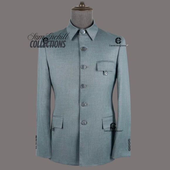 KENNY SAFARI GREY TWO-PIECE SUIT