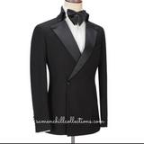 CLASSIC P. BLACK SINGLE BREASTED SHAWL LAPEL 2-PIECE SUIT