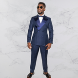 MODERN MAN NAVY BLUE DOUBLE- BREASTED SUIT