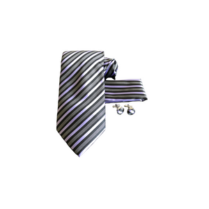 Platinum Stripe Tie Set