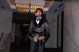 KINGS CUSTOM CHOCOLATE PATTERNED DOUBLE-BREASTED TUXEDO