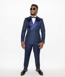 MODERN MAN NAVY BLUE DOUBLE- BREASTED SUIT