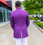 CUSTOM MADE 2-PIECE TERNOS PURPLE AND WHITE SUIT