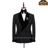 MAGNIFIGUE SPARKLING GRAY  SHAWL LAPEL 2 PIECE DOUBLE-BREASTED TUXEDO