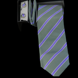 Green and Purple Stripe Tie Set