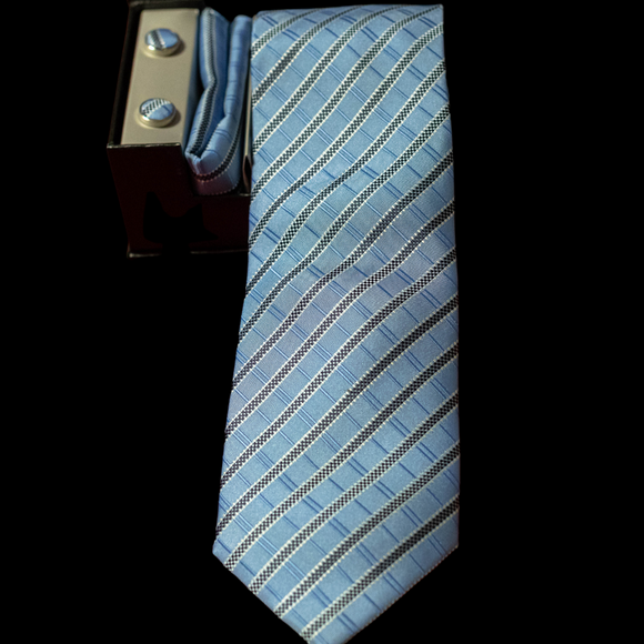 Hot Blue Striped Tie Set
