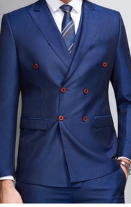 MERVEILLEUX 2-Piece Double Breasted Blue suit