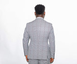 MODERN MAN'S GREY CHECKERED 2-PIECE DOUBLE-BREASTED SUIT