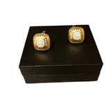 Crystal stone with Gold Embedded Cufflinks