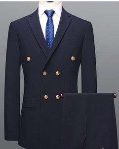 FINANZIERE NAVY BLUE 3-PIECE DOUBLE BREASTED SUIT